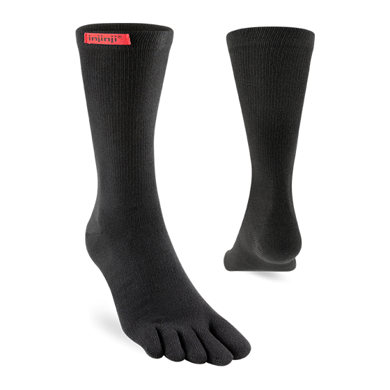 Injinji Toe Socks - Sport Original - black crew pair