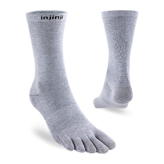 Injinji Toe Socks - Liner Crew - Gray - pair