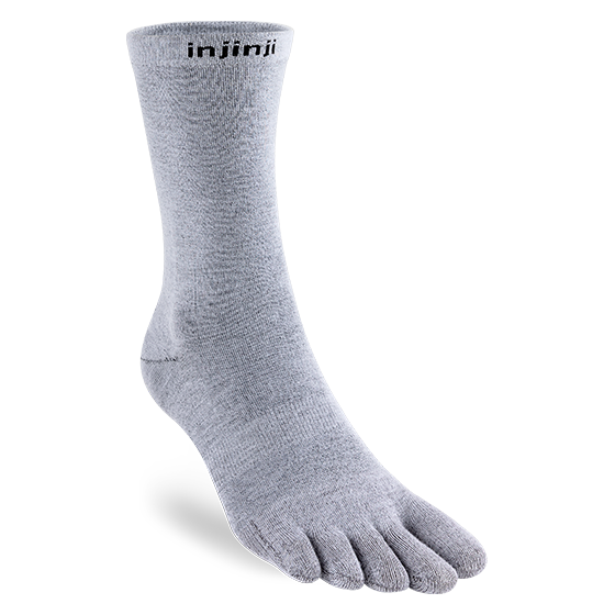 Injinji Toe Socks - Liner Crew - Gray - single