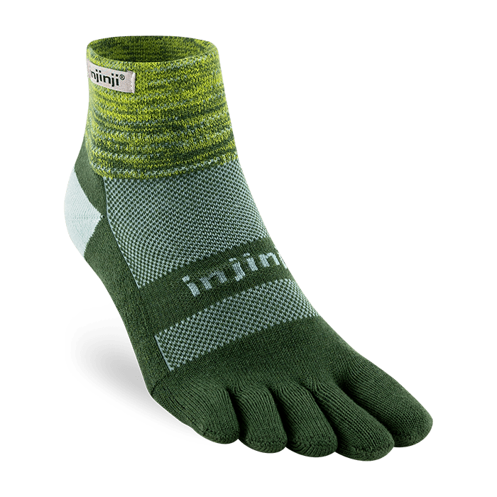 Injinji Toe Socks - Trail Midweight - Basil - single, front