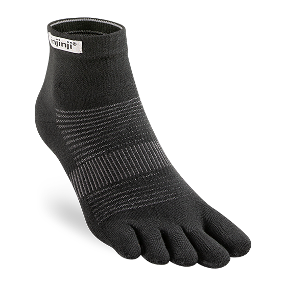 Injinji Toe Socks - Run Original Weight CoolMax - black ankle single