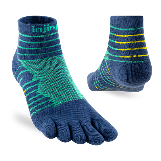 Injinji Toe Socks - Ultra Run Mini Crew - Poseidon - pair
