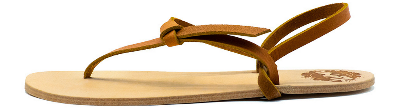 Aspiga, Gold Luna Natural Leather Toe Loop Sandals