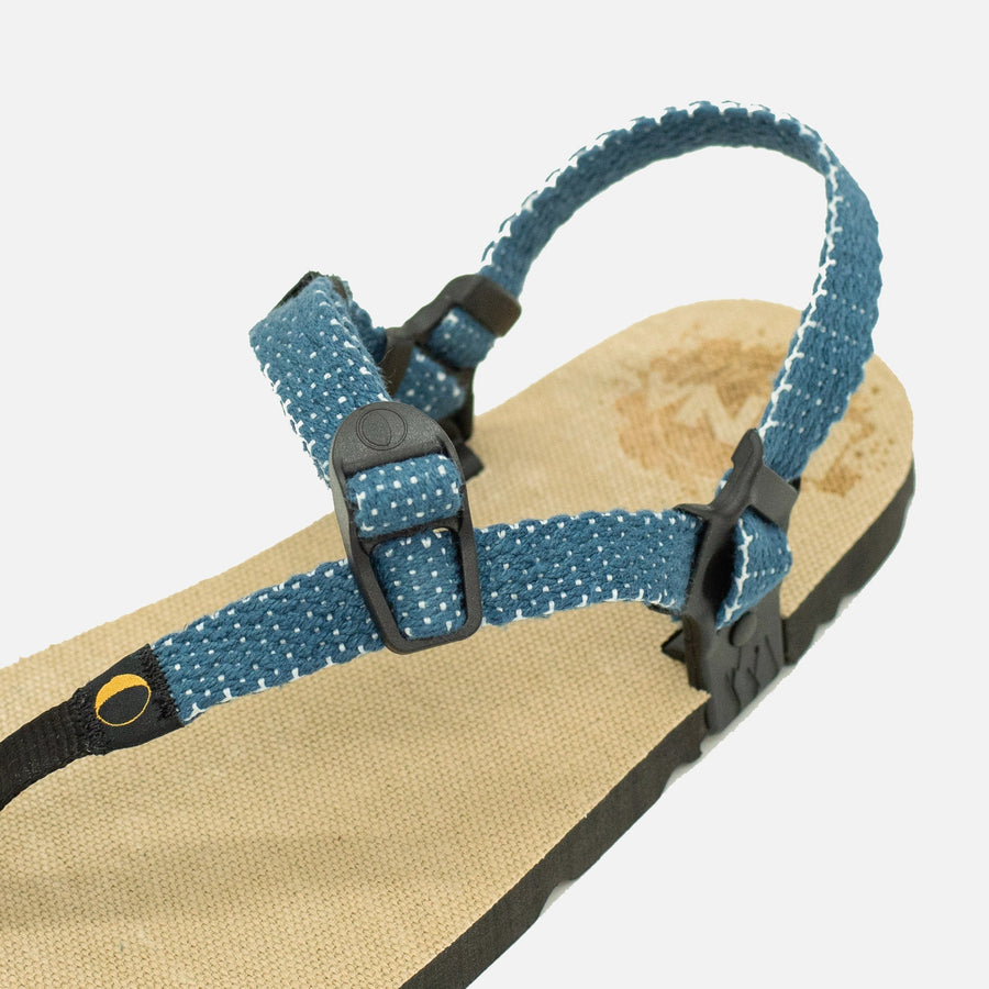Hemp Monkey 🇺🇸 - Toasted Hemp footbed, Denim Drift laces - top angle