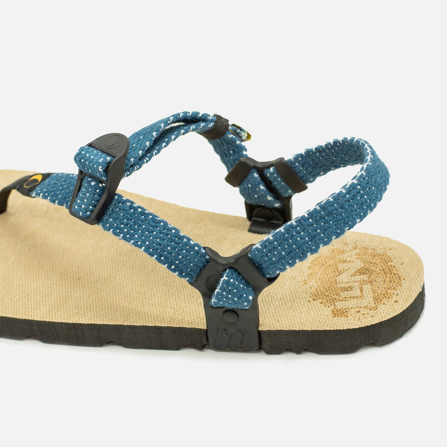 Hemp Monkey 🇺🇸 - Toasted Hemp footbed, Denim Drift laces - strap detail