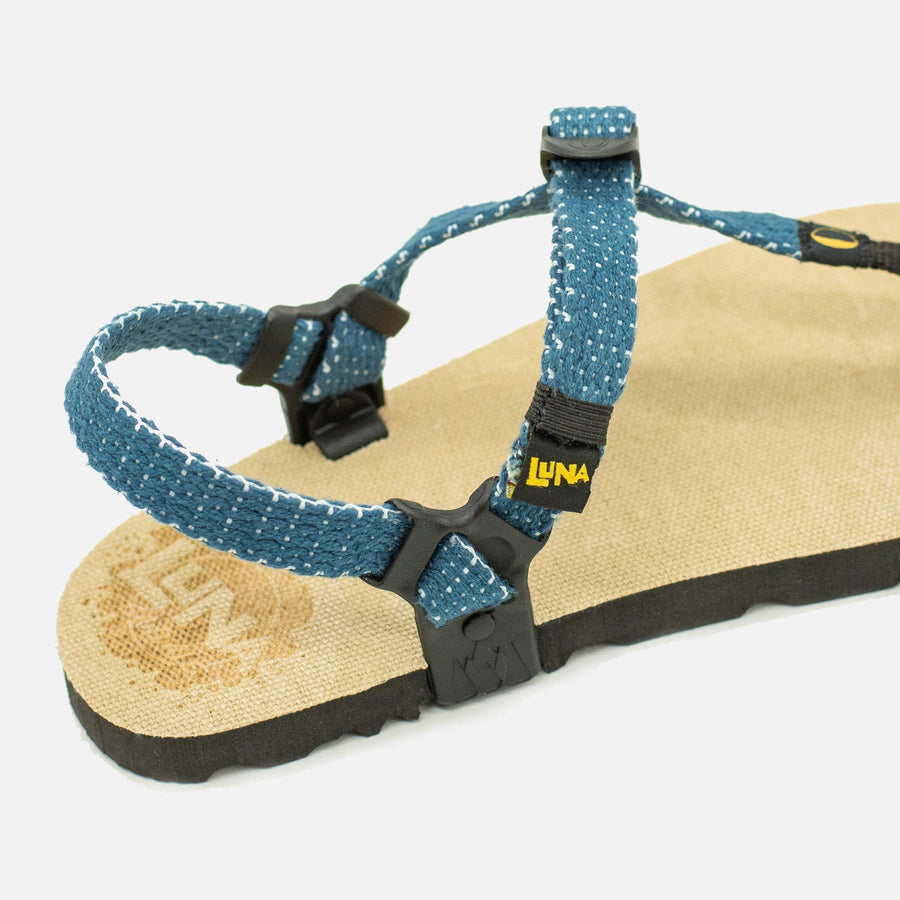 Hemp Monkey 🇺🇸 - Toasted Hemp footbed, Denim Drift laces - top view