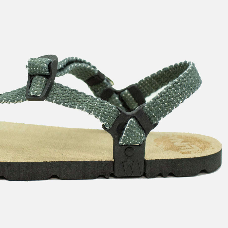 Hemp Monkey 🇺🇸 - Toasted Hemp footbed, Desert Olive laces - heel view