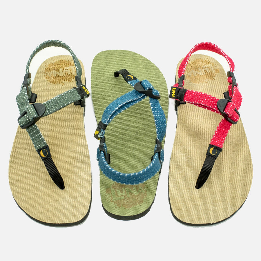 Hemp Monkey 🇺🇸 - three lace colourways, mixed footbeds - top view
