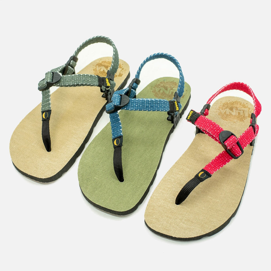 Hemp Monkey 🇺🇸 - three lace colourways, mixed footbeds - angled