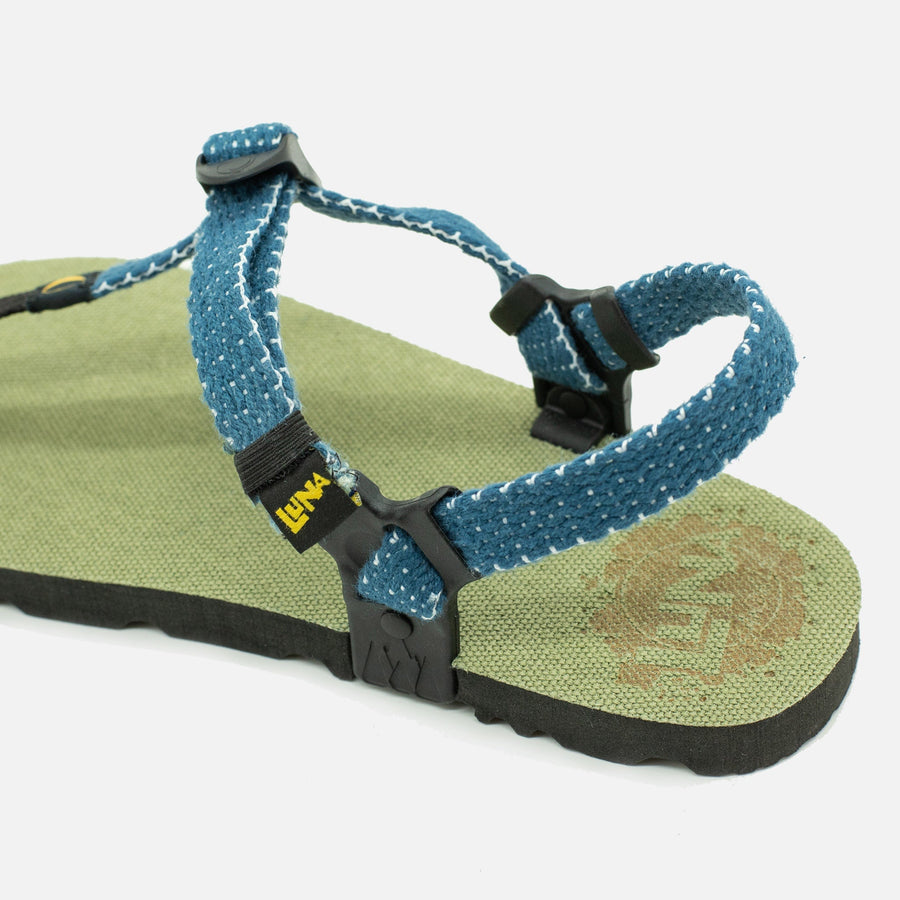 Hemp Monkey 🇺🇸 - Olive Green footbed, Denim Drift laces - profile