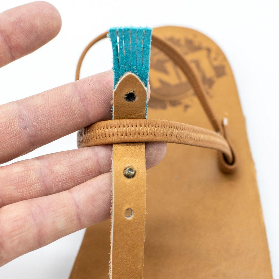 LUNA Brujita sandal - tassel and strap adjustment demonstration