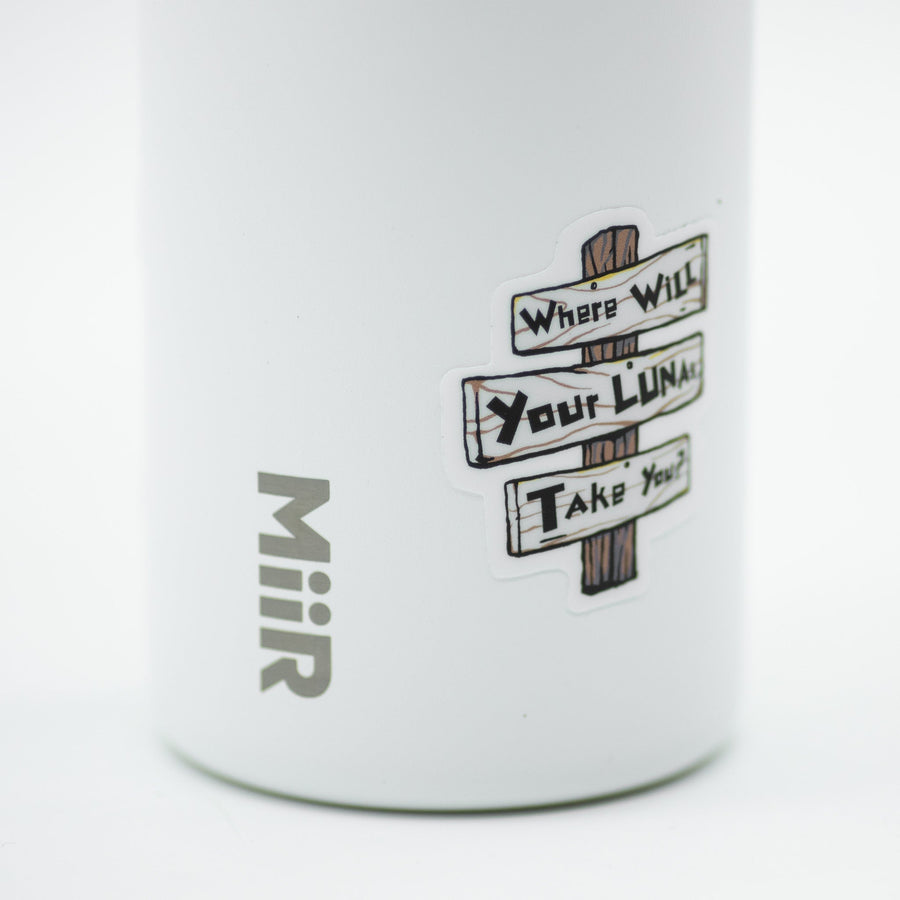 LUNA X MiiR - Etched Chug Bottle - signpost etch detail