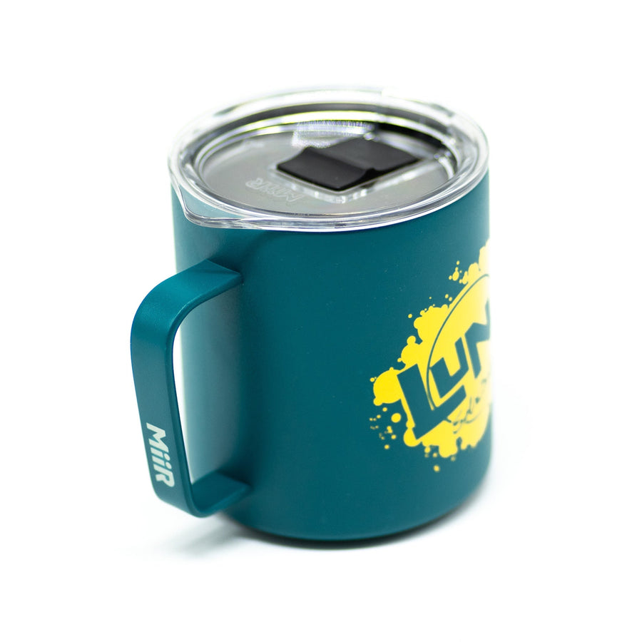 LUNA x MiiR - Run Free Camp Mug - lid on, angle