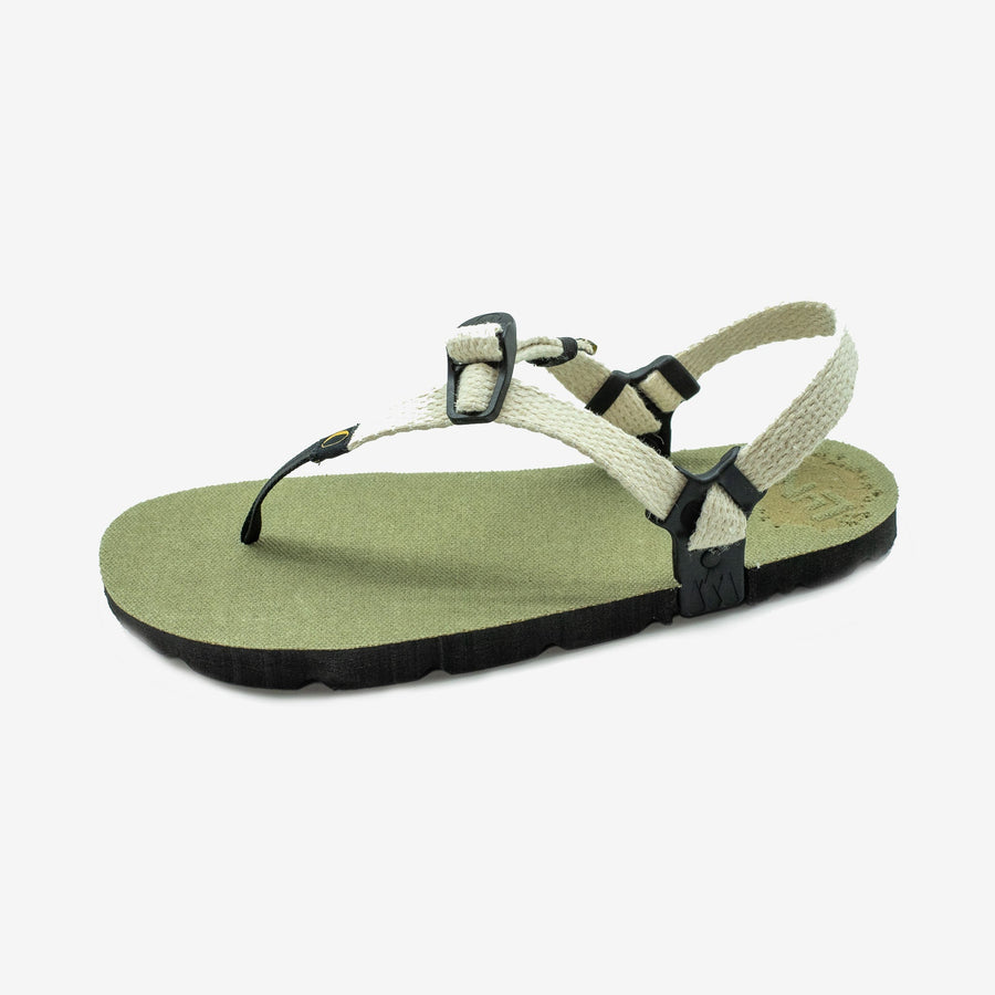 Hemp Monkey 🇺🇸 - Olive Green footbed, Raw Hemp laces - profile