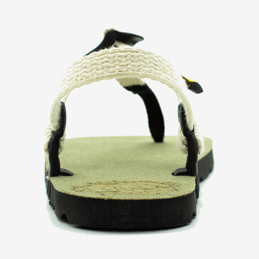 Hemp Monkey 🇺🇸 - Olive Green footbed, Raw Hemp laces - back view