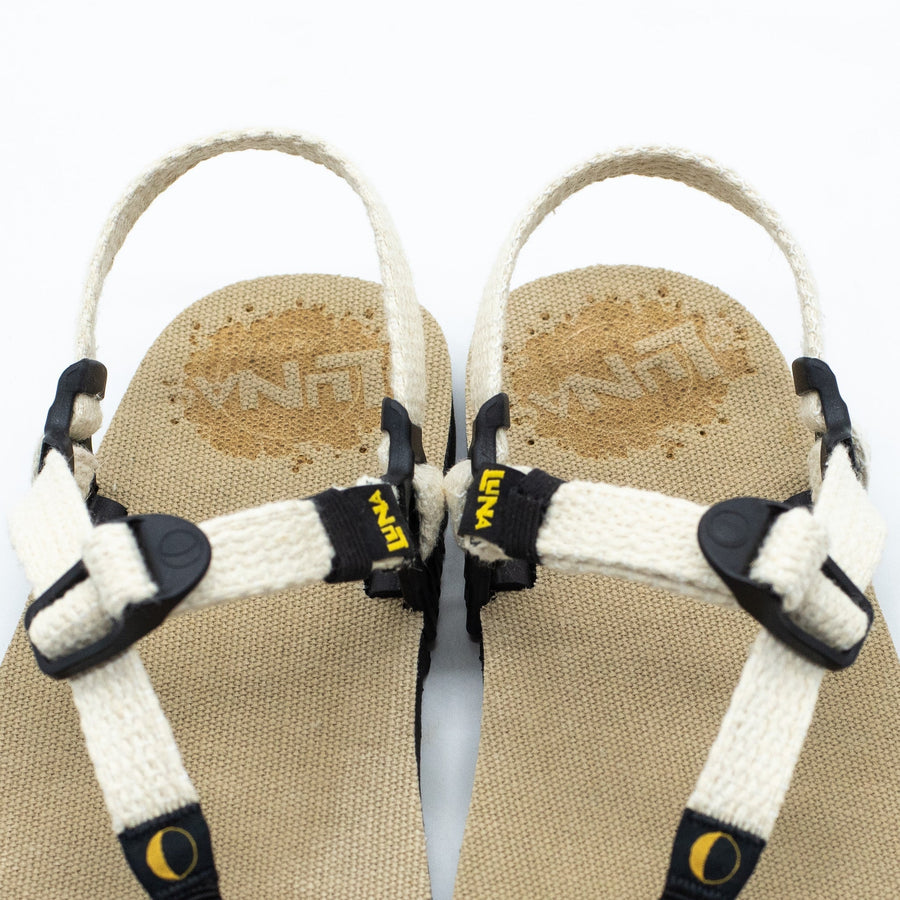 Hemp Monkey 🇺🇸 - Toasted Hemp footbed, Raw Hemp laces - pair, heel view