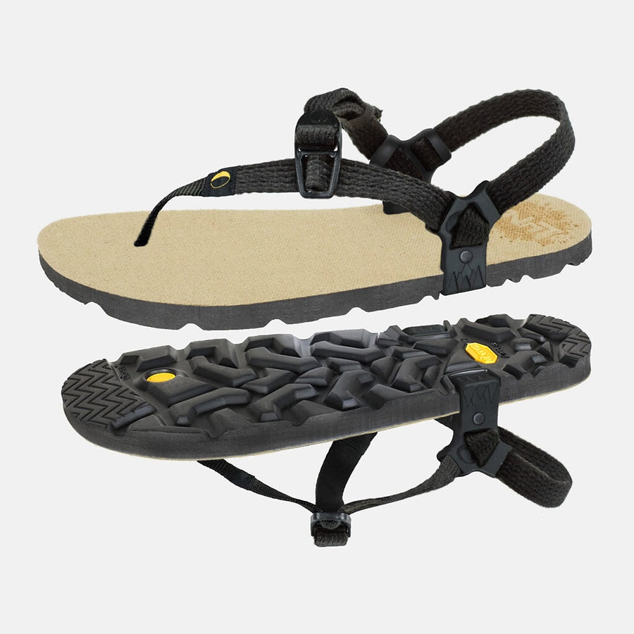 Hemp Monkey 🇺🇸 - Toasted Hemp footbed, Black laces - pair with outsole