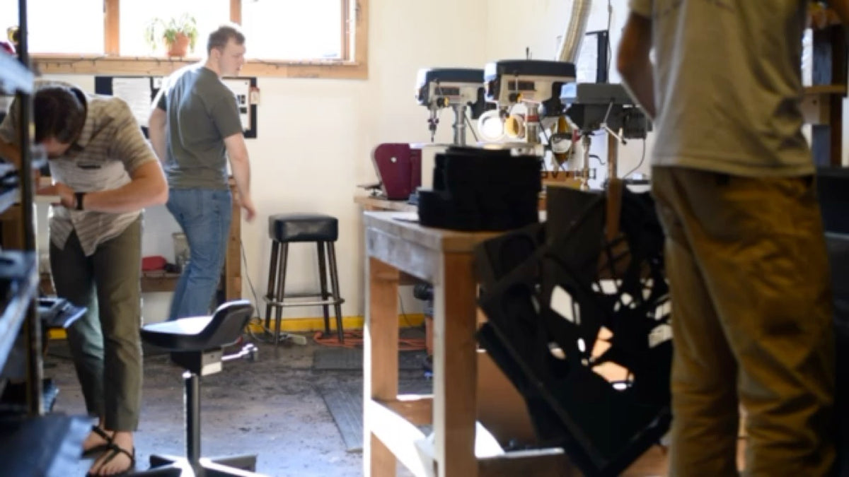 The LUNA workshop floor, benches and machines