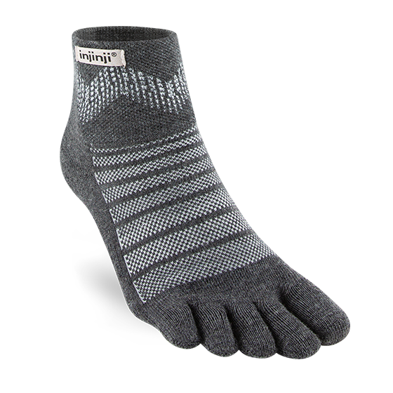 Injinji Toe Socks - Outdoor Midweight Wool - Slate - mini-crew single