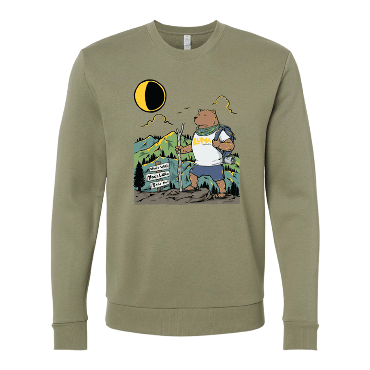 "Where Will Your LUNAs Take You?" LUNA Sweatshirt - front flat lay