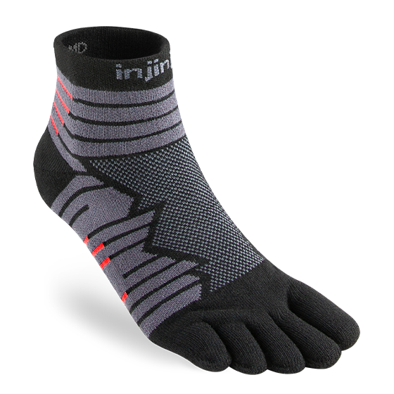 Injinji Toe Socks - Ultra Run Mini Crew - Onyx - single, profile