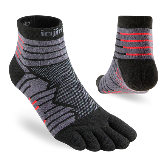 Injinji Toe Socks - Ultra Run Mini Crew - Onyx - pair