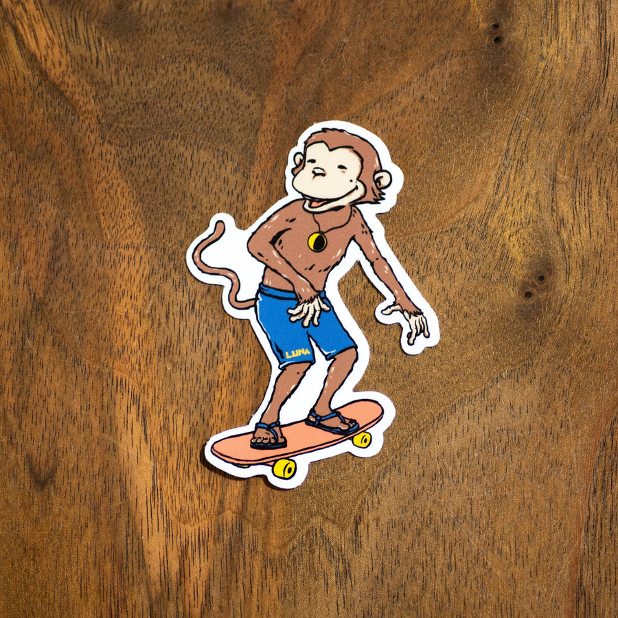 LUNA Adventure Life Sticker Pack - skating monkey sticker