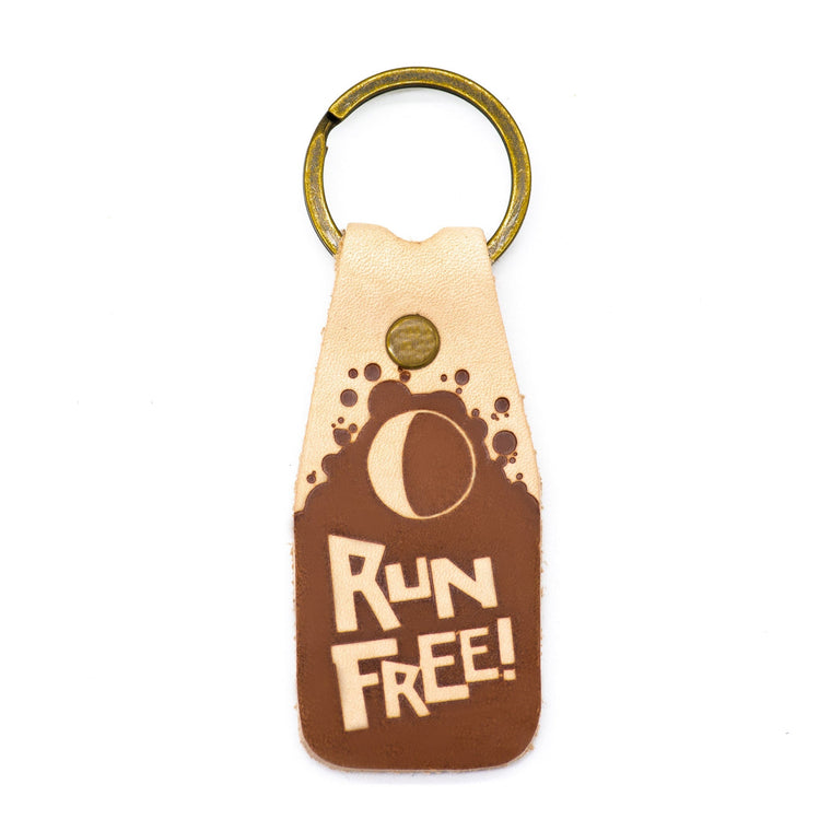 "RUN FREE!" Keychains in use
