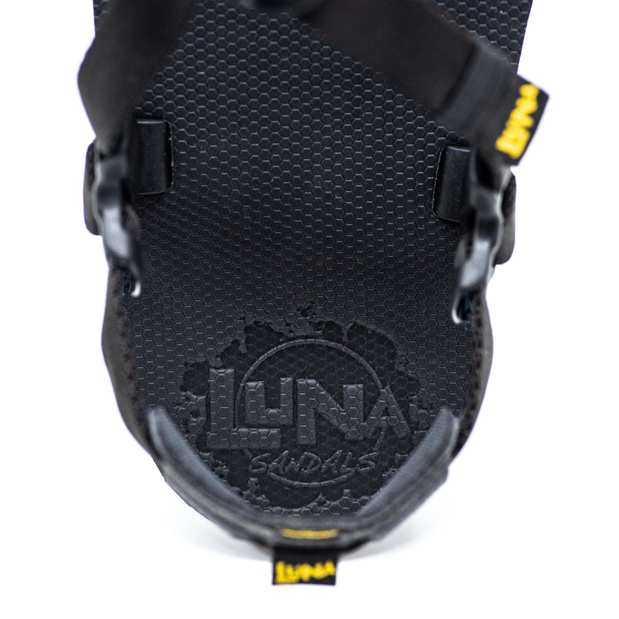 Middle Bear Winged Edition sandal - footbed texture close-up with embossed logo