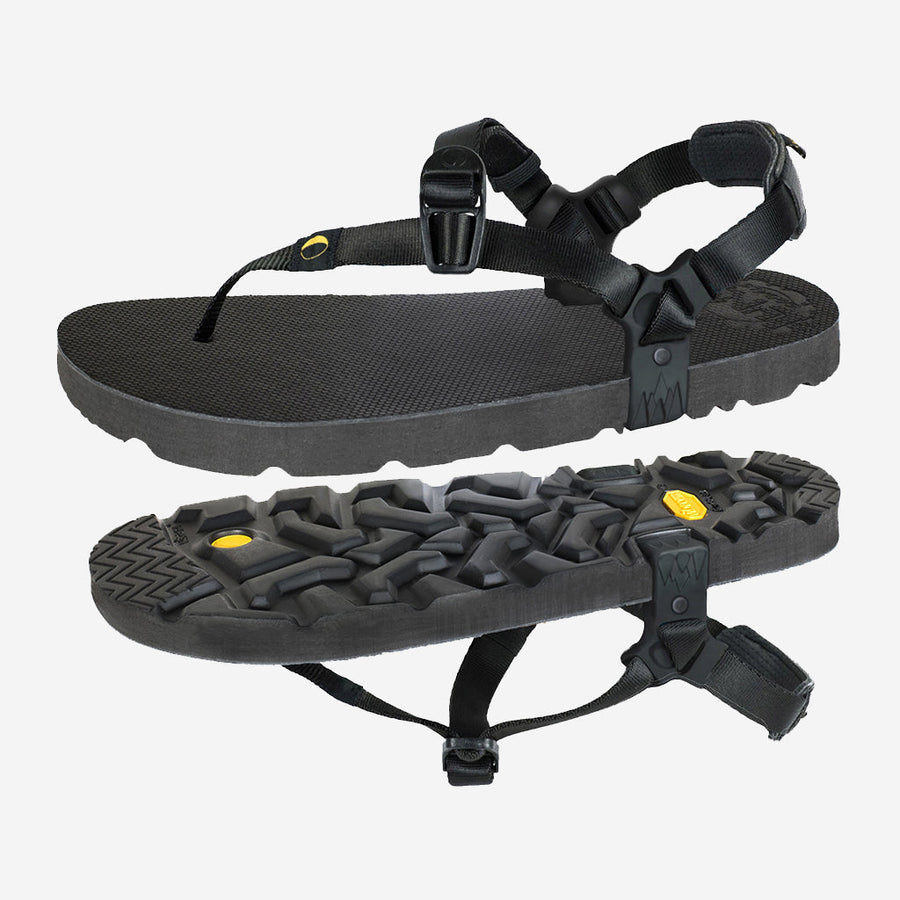 Mono Gordo Winged Edition sandal - Black - pair with outsole view