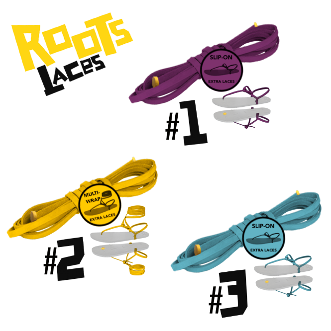Roots Style Leather Lace - Multi-Wrap & Slip-on Replacement - three lace styles chart